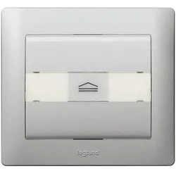 Legrand 771354 Abdeckung Hotel-Card Schalter mit B.-feld Galea soft Aluminium
