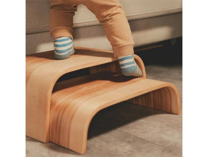 Marchepied en bois - EWART WOODS - Tabouret double enfant 20 cm - Frêne - Bois durable