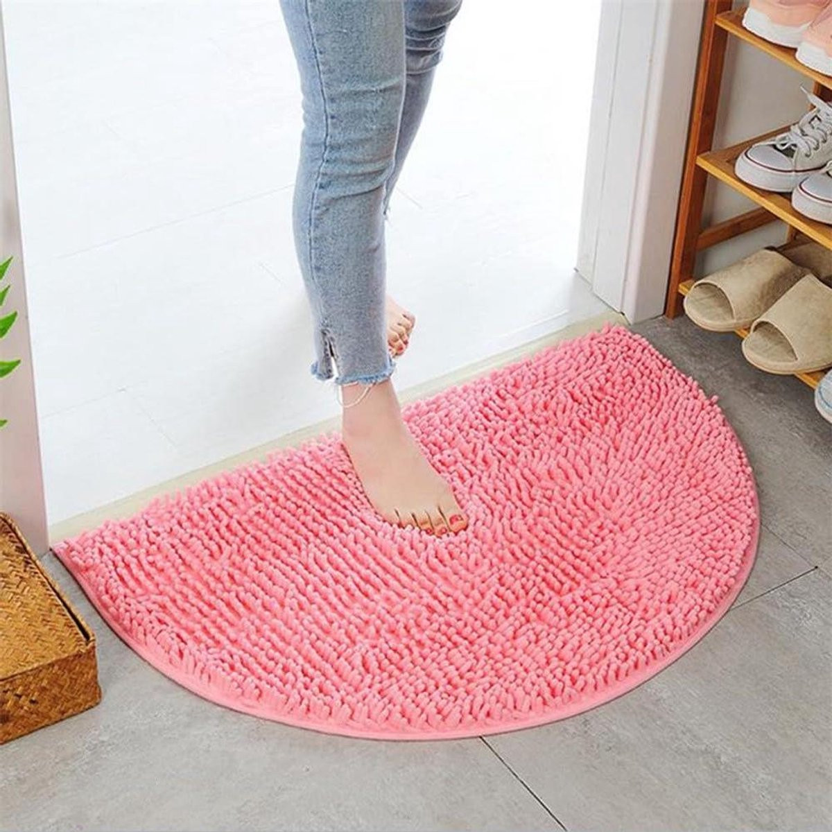 Grijs Chenille Badmat - Super Absorberend Douchetapijt - 40 x 60 cm