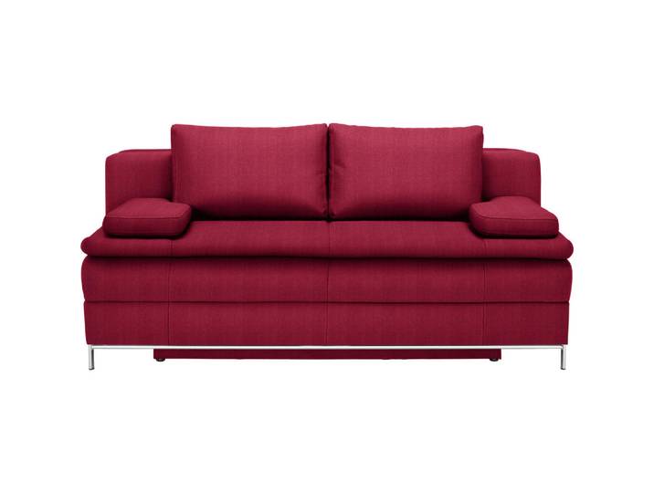 Novel Boxspringsofa Centa, Rot, Metall, Uni, 2-Sitzer, Füllung: Schaumstoff, 200x93x107 cm, Stoffauswahl, Wohnzimmer, Sofas & Couches, Schlafsofas, Schlafsofas mit Bettkasten