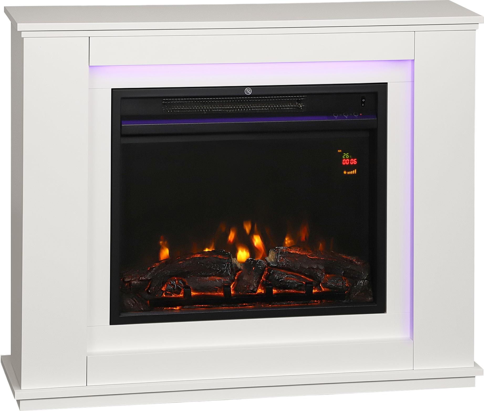HOMCOM Elektrischer Kamin realistische Flammen mit 12 Farben 5 Helligkeitsstufen