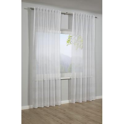 Gardine SEHLBACH "Schal Effektgarn" Gr. 1, weiß, B:140cm H:245cm, Polyester, Gardinen, Gardine, mit Gardinenband und verdeckten Schlaufen