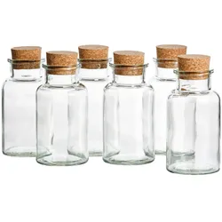 6er Set Gewürzgläser 300ml + Korken, Aufbewahrung von Tee, Kräutern & Gewürzen