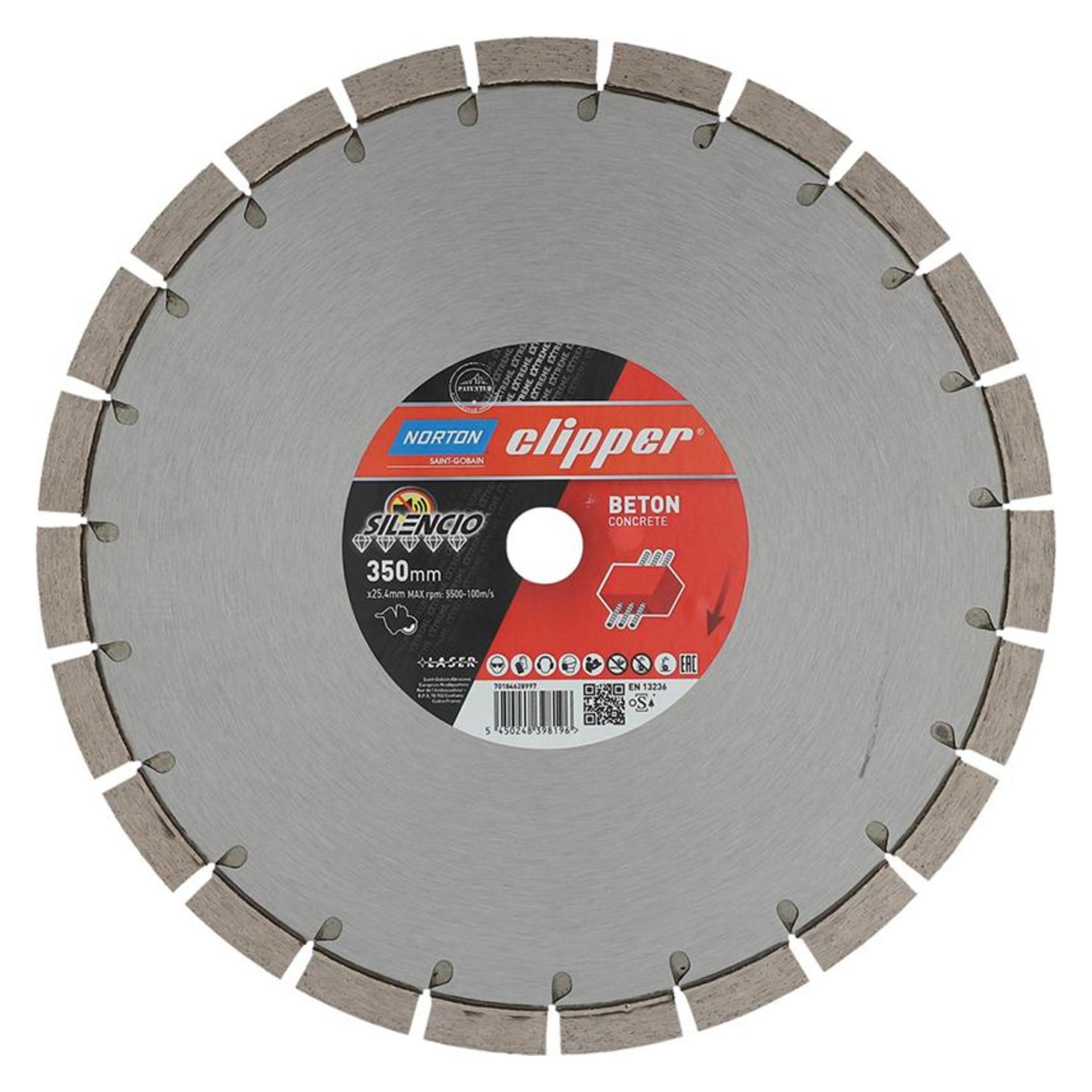 Norton Clipper Clipper Diamanttrennscheibe Extreme Beton Silencio 350 x 25,4 mm Höhe 15 mm (70184628999)