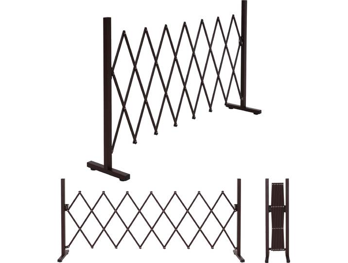 Alu Absperrgitter HWC-K56, Scherengitter Schutzgitter Zaun, ausziehbar schwenkbar Stahl 103x31-200x31cm, braun
