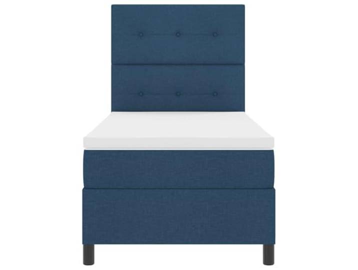 Taschenfederkern Boxspringbett mit LED Beleuchtung Stoff Blau 80 x 200 cm Boxspringbett mit Matratze 80x200 LED Blau Stoff mit verstellbarem Kopfteil Taschenfederkern Matratze Einzelbett mit