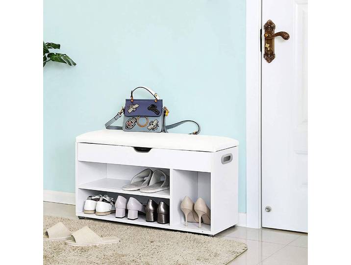 Garderobenbank Harwich II 80 x 44 x 30cm Weiß