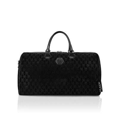 Handtasche PHILIPP PLEIN "Monogram Mit Schmucksteinen", Kinder, schwarz (0202, schwarz, schwarz), Taschen Handtasche