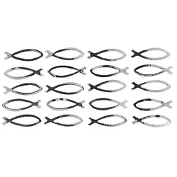 Papier-Accessoires "Fische", silber, 3 cm, 20 Stück