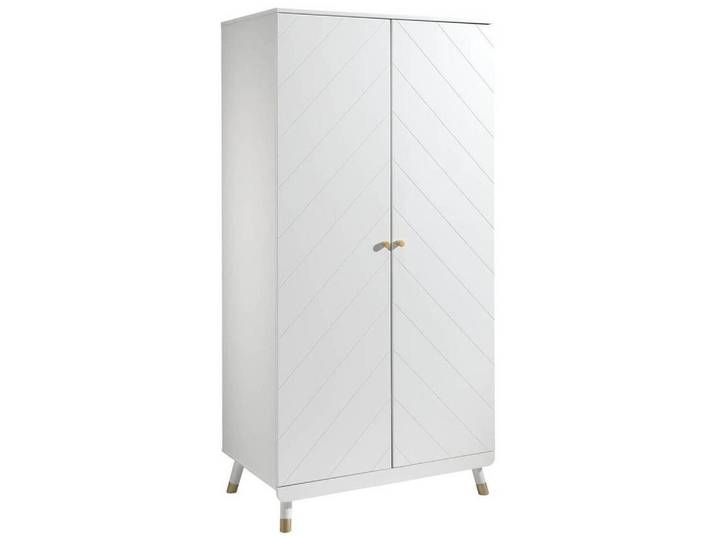Vipack Drehtürenschrank, Weiß, 2 Fächer, 100x200x59 cm, Schlafzimmer, Kleiderschränke, Kleiderschränke 2-türig