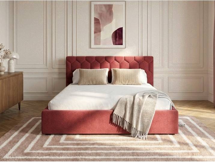 Lit coffre ROCCA tissu chenille 160x200
