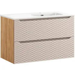 WASCHTISCH 90cm Elora Beige und Holz
