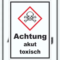HB-Druck Aufkleber akut toxisch Toxizität Totenkopf A0 (841x1189mm)