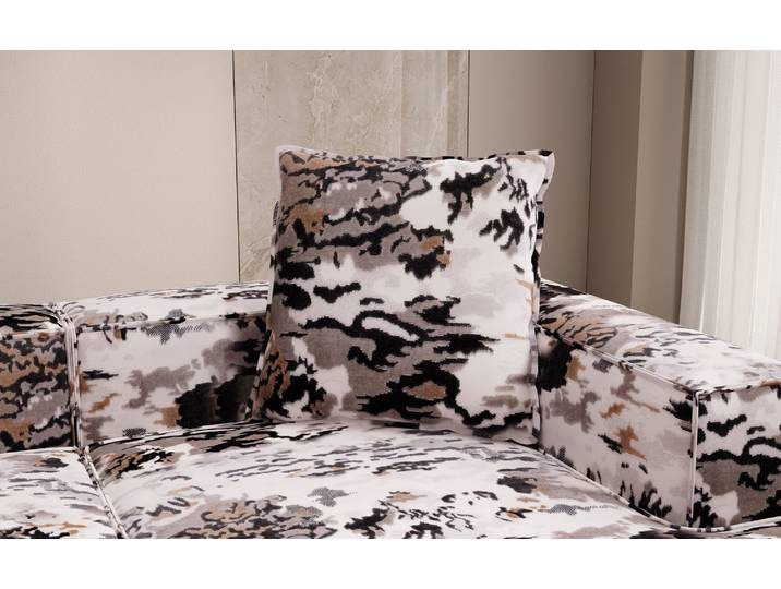 Zierkissen Lesley 60x60 - Jacquard mit Aquarell-Muster - Charcoal - Jacquard - Luxusbetten24