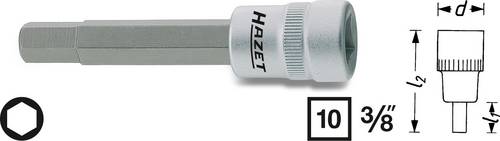 Hazet 8801-3 Innen-Sechskant Steckschlüssel-Bit-Einsatz 3mm 3/8" (10 mm)