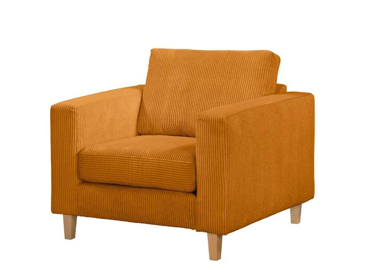 Sessel Gelb Cordstoff Poppy 94 x 86 x 90cm