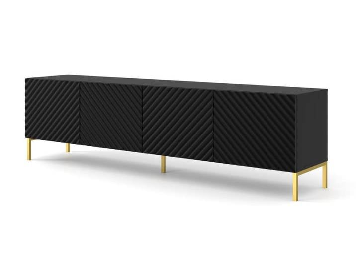 Meuble TV effet bois Noir
