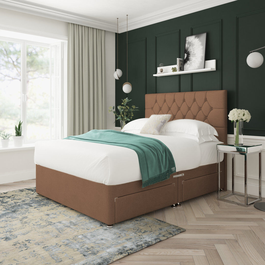 17 Stories Upholstered Divan Bed Truffle Single (3')