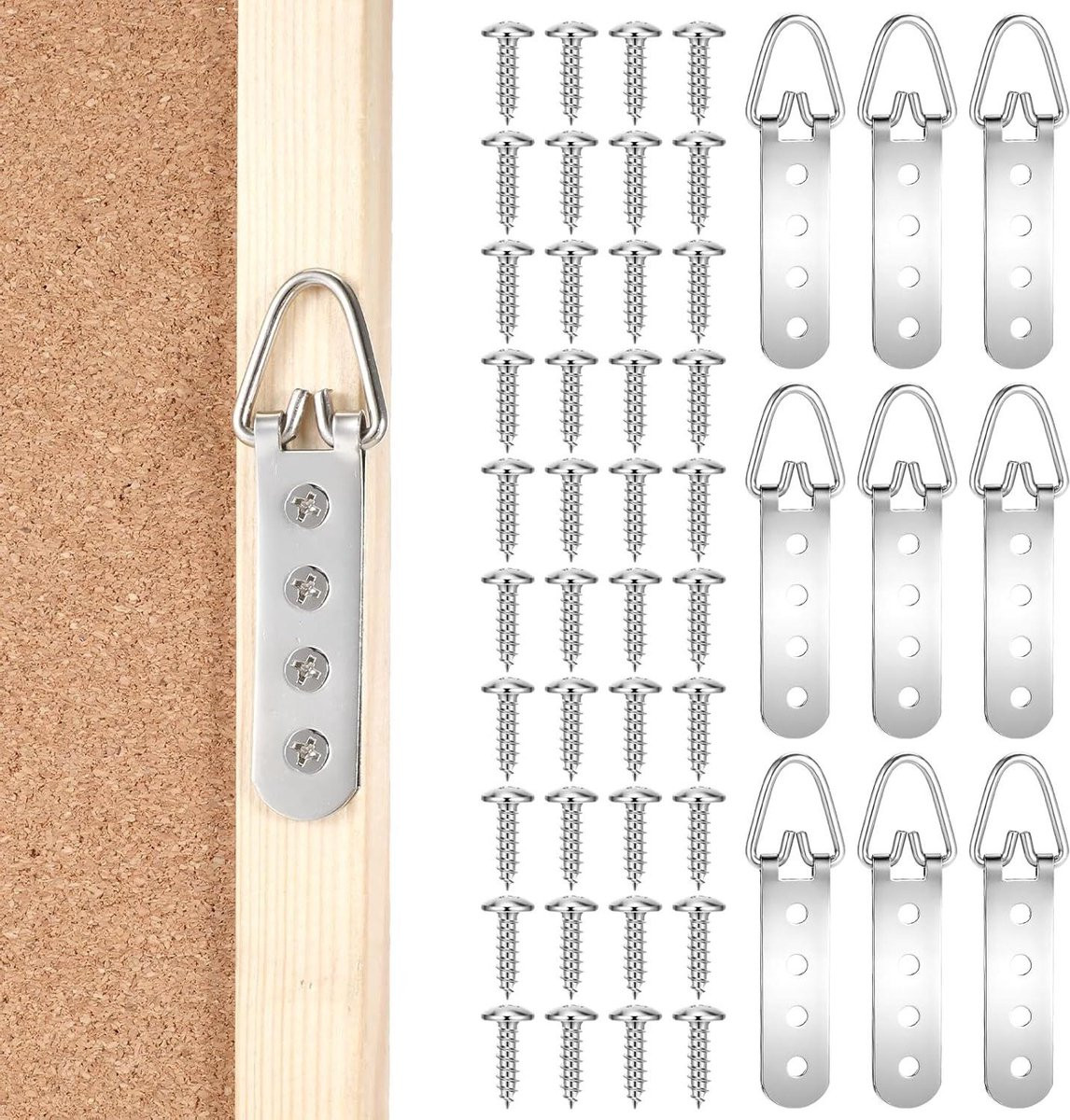 Set van 10 D-ring fotohangers voor zware lijsten, kunstwerken en spiegels