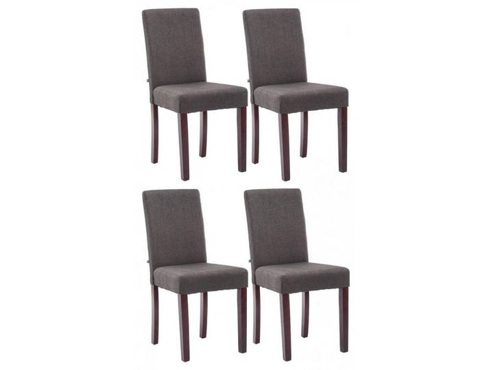 CLP Stuhl 4er Set Stoff Dunkelgrau, Holz, 41x91x47 cm, Esszimmer, Stühle