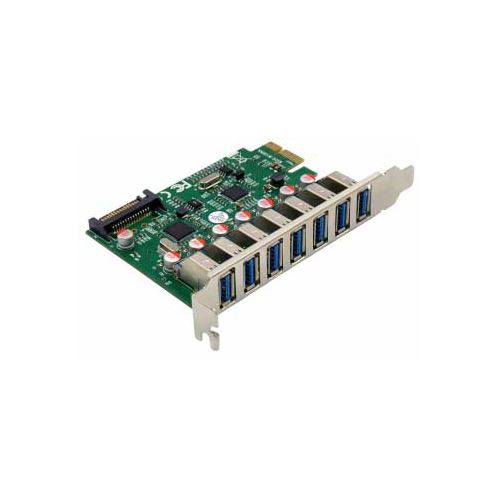 InLine Schnittstellenkarte, 7x USB-A 3.2 Gen.1, PCIe, mit SATA Stromanschluss