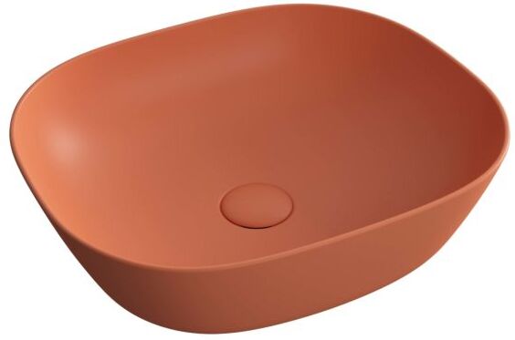 VitrA Plural Aufsatzschale 7810B477-0016 45 x 38 x 13,5 cm, rote Erde matt, flach, rechteckig, ohne Überlauf/Hahnloch