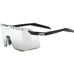 Uvex, Unisex, Sportbrille, pace stage small CV (black matt (silver), Colorvision Mirror Silver), Schwarz