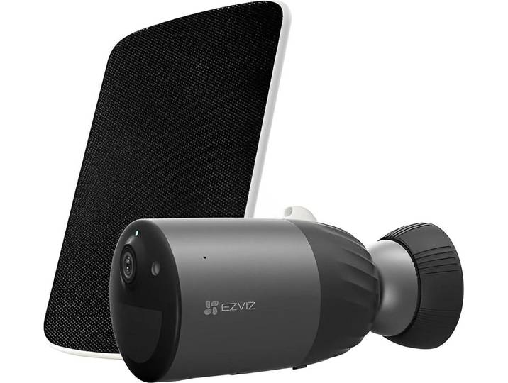 Kit caméra de surveillance EZVIZ 4K Pro avec panneau solaire\, Wi-Fi\, batterie\, détection IA\, 1 pièce.