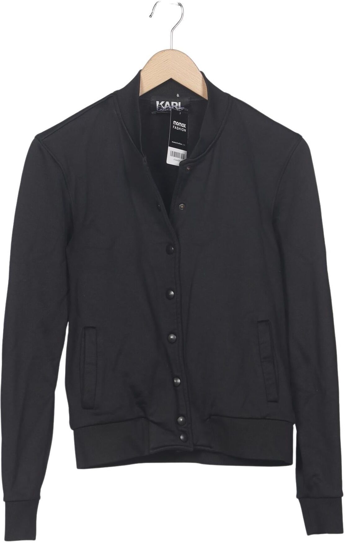 Karl by Karl Lagerfeld Damen Jacke, Schwarz, Gr. XS, Synthetik / Baumwolle - Second Hand
