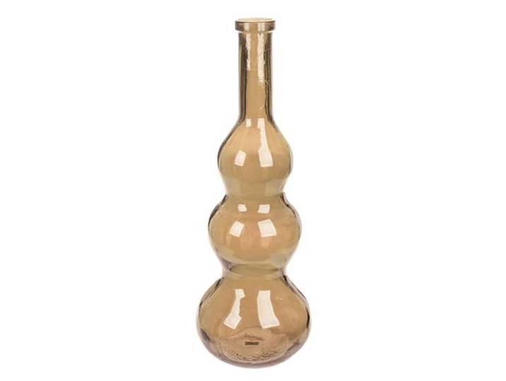 GILDE Vase balleros en Verre - Forme bombée - Marron - Hauteur 75 cm x Ø 27 cm - Vase décoratif