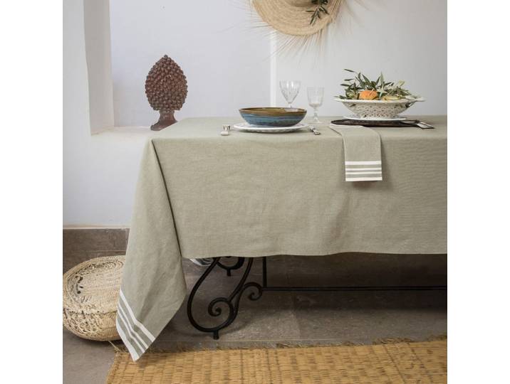 Nappe coton 150x250 vert olive