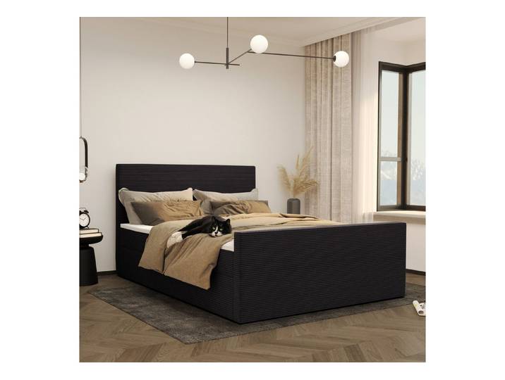 Kaiser Möbel Boxspringbett Modern mit bettkasten und topper VIESTA stoff Poso, Große Auswahl an Größen, zwei Bettkästen, Topper