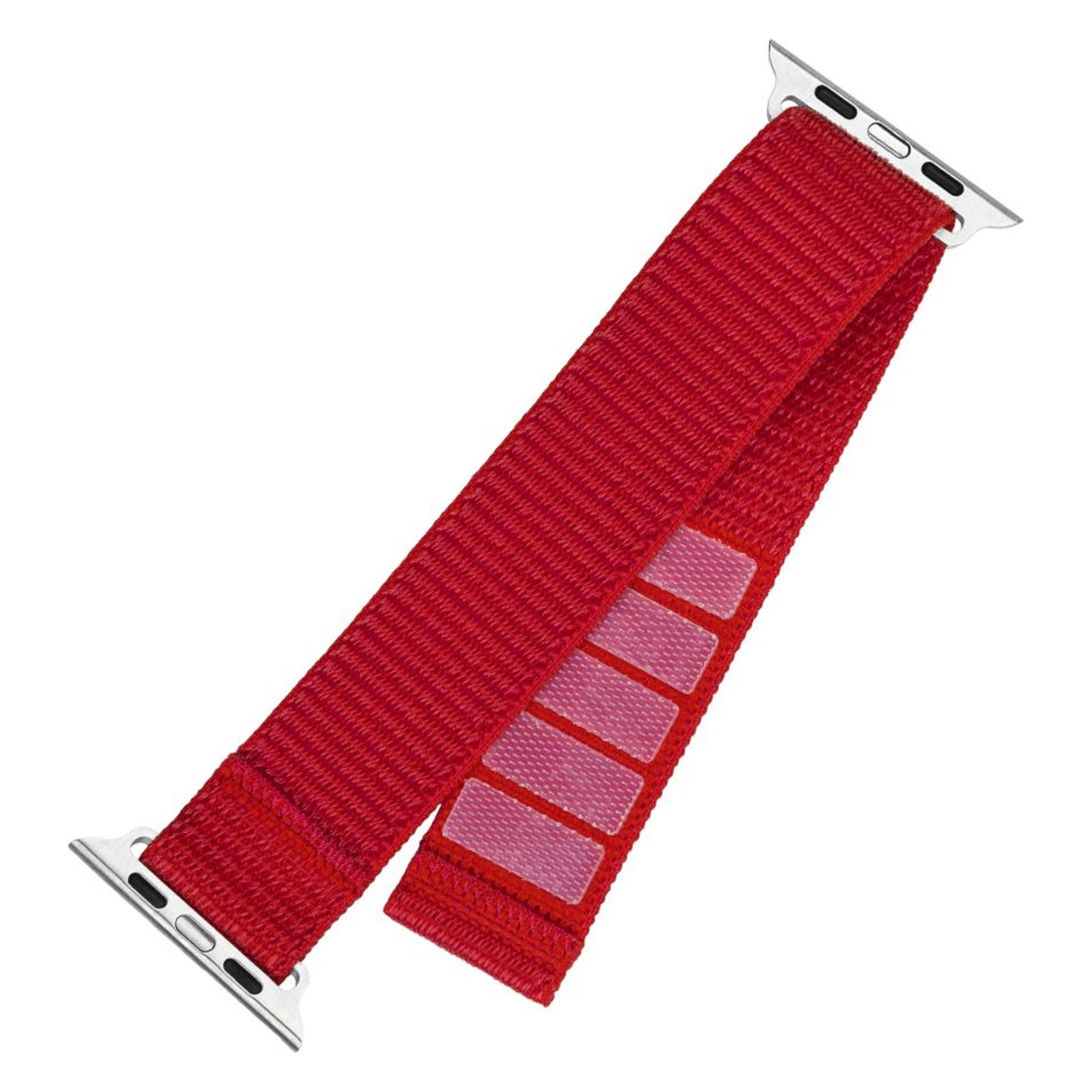 Fixed Nylon rem til Apple Watch 42/44/45mm Rd (Edelstahl, Nylon) (FIXNST2-434-RD)