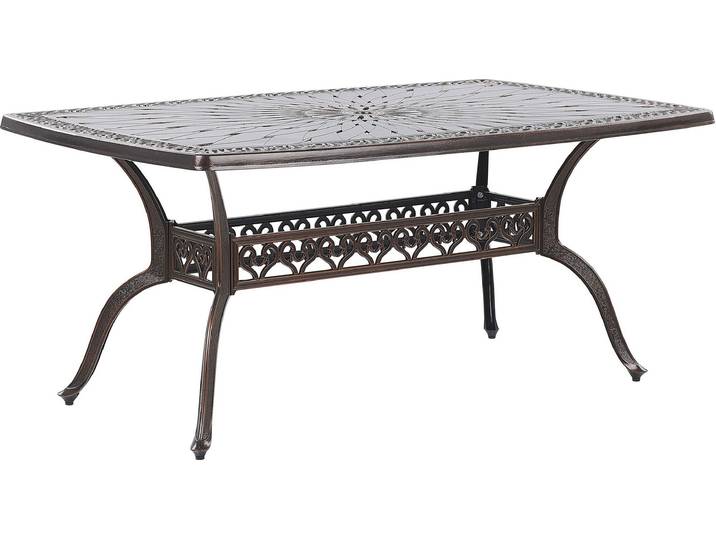 BELIANI Gartentisch dunkelbraun Aluminium rechteckig Retro-Optik Bistro Garten