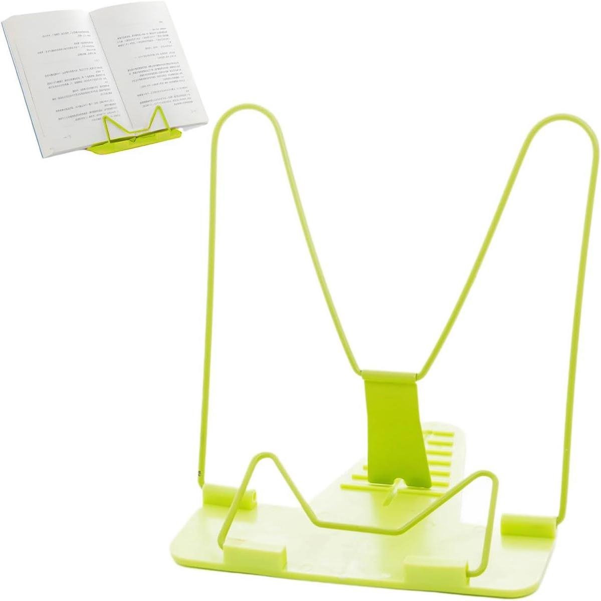 Groene verstelbare boekstandaard voor comfortabel lezen, breedte: 16 cm