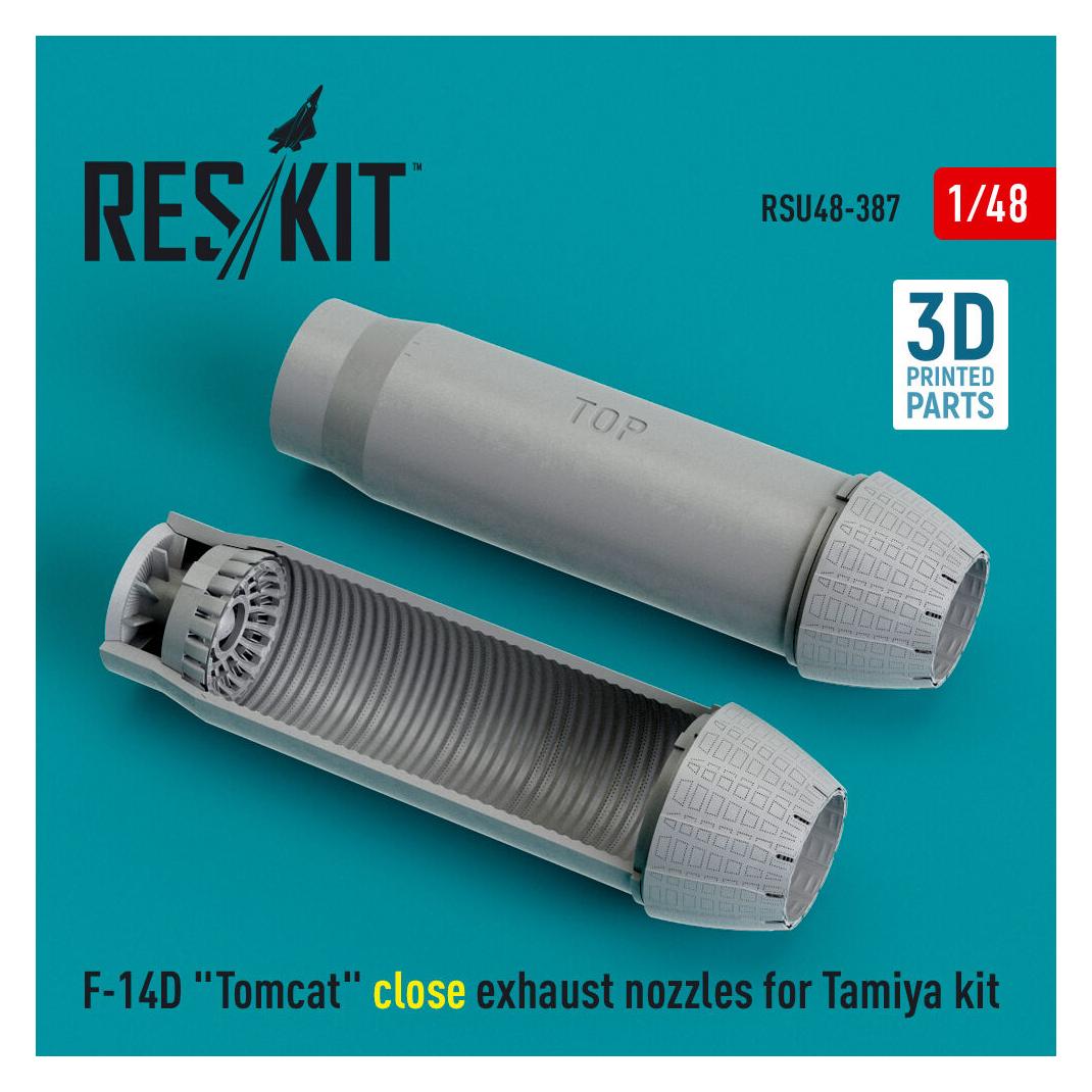 ResKit F-14D Tomcat close exhaust nozzles for Tamiya kit (3D Printed) (RSU48-0387)
