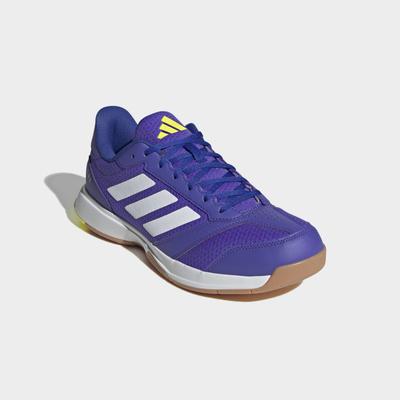 Hallenschuh ADIDAS PERFORMANCE "LIGRA 8 INDOOR", Herren, Gr. 46, lila (solar lila, ftwr weiß, solar lemon), Synthetik, Textil, Schuhe Hallenschuh, geeignet für jeden Hallensport
