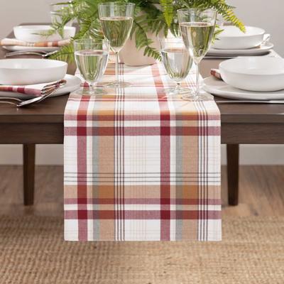 Threadmade Seneca Plaid Harvest Cotton Table Runner