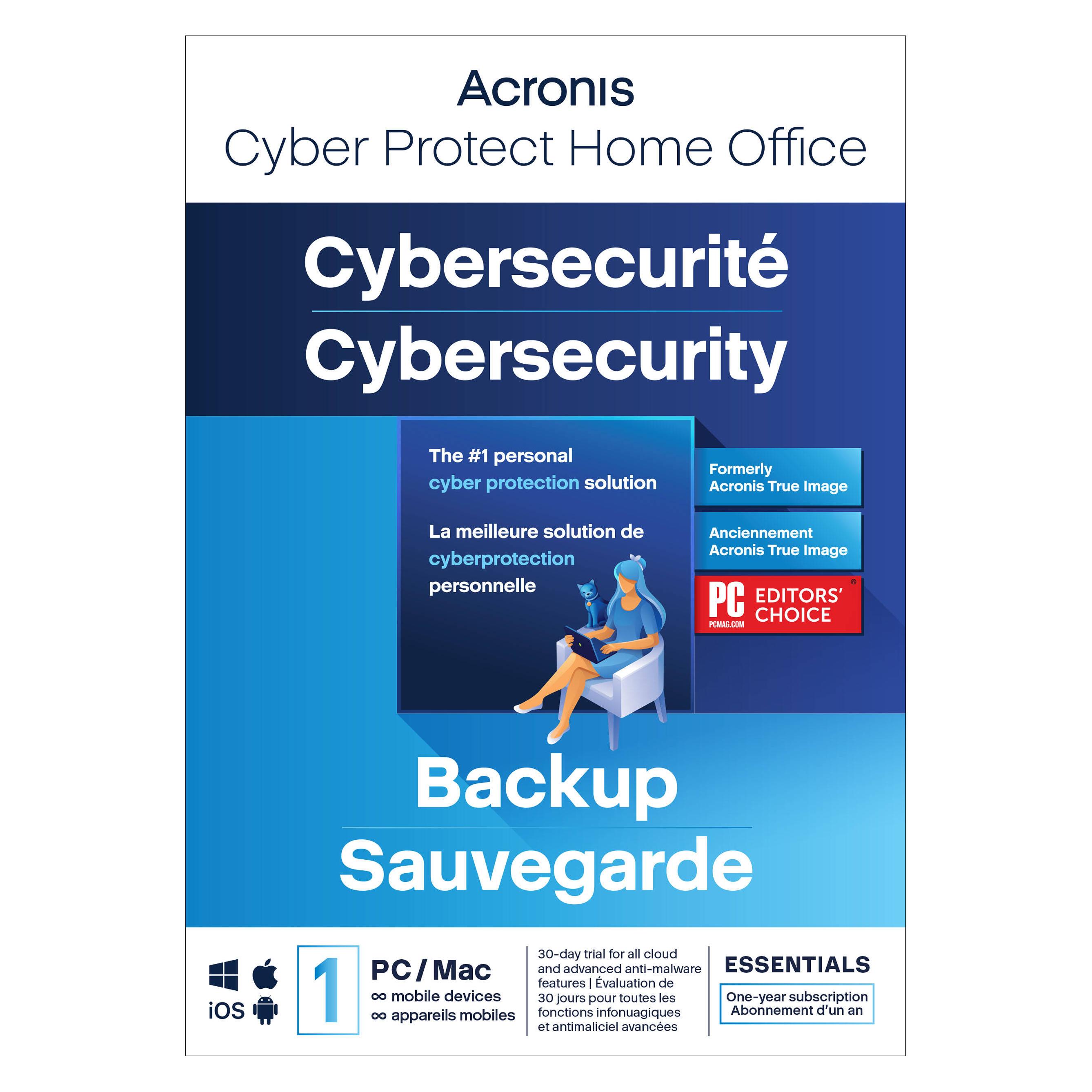 Acronis Cyber Protect Home Office Essentials - Abonnement-Lizenz (1 Jahr) (1 User, 12 Monate) (HOEASHLOS)
