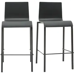 Schwarze stapelbare Designer-Barhocker H65 cm (2er-Satz) KUPA