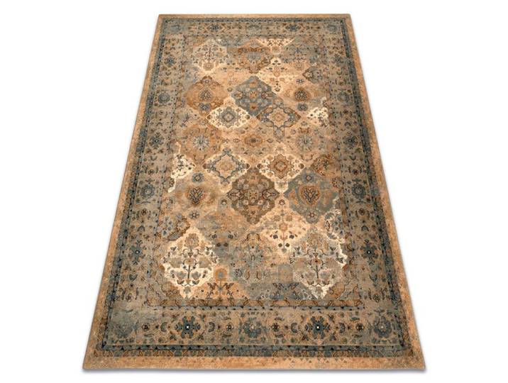 Tapis en laine POLONIA Azer cadre oriental beige - 235x350 cm