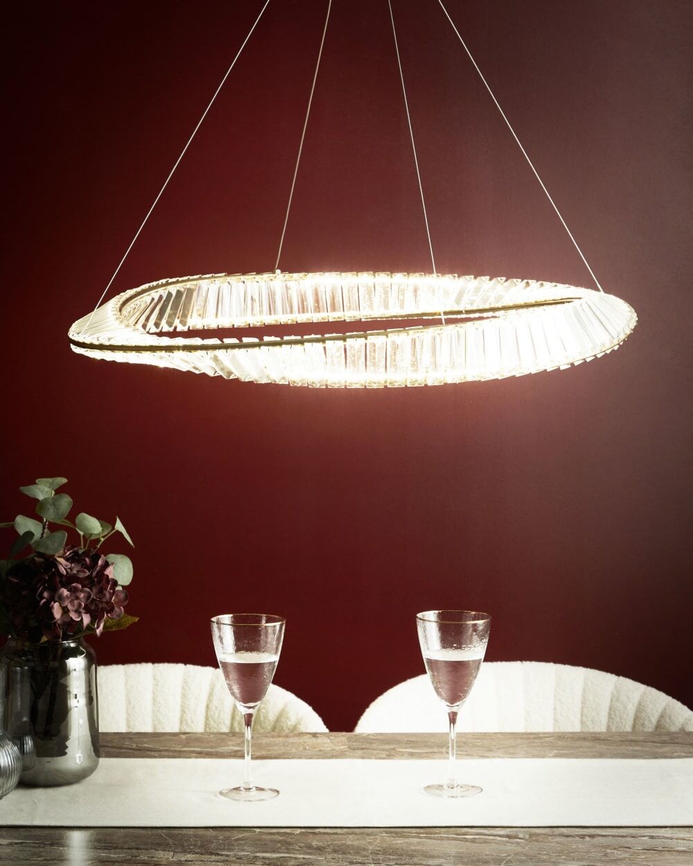Beliani Lustre à led métal doré Doré 79x120x79cm