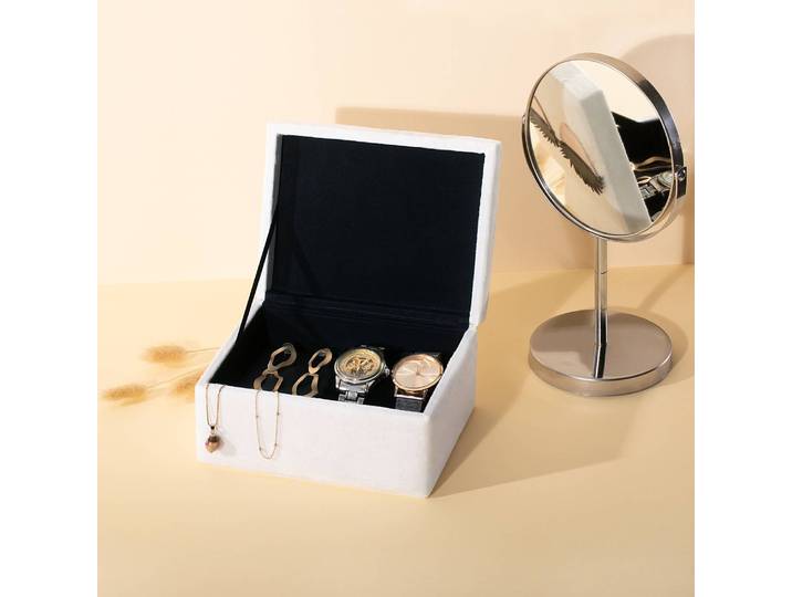 Boîte à bijoux Lash Type A 14 x 9 x 18cm Blanc/Blanc