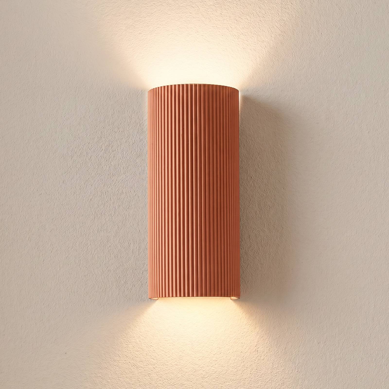 Wandlampe Colja Lindby, dimmbar, terracotta, für Wohn- / Esszimmer, Gips / Ton, Modern, Wandleuchte, Wandlampe Innen