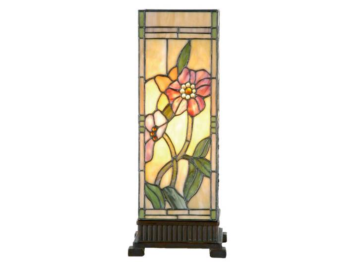 Prachtig windlicht Shirley in Tiffany-stijl SHIRLEY, multicolor, Woon-/ Eetkamer, Glas, Tiffany, tafellamp
