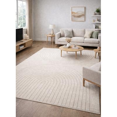 Teppich MERINOS "Eclipse", beige, B:80cm H:14mm L:150cm, Polypropylen, Teppiche, Teppich, moderner Wohnzimmer Teppich, geometrisches Design