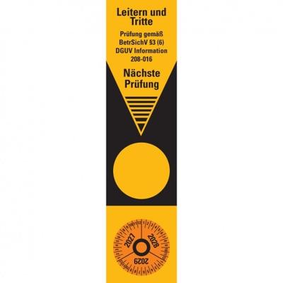 Dreifke® Aufkleber | Grundetikett Prüfung gemäß BetrSichV §3(6),DGUV Information,27-29,Folie,50x200mm