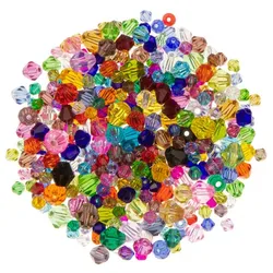 Facettierte Glasperlen, bunt, 4–8 mm Ø, 50 g