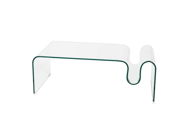 Table basse rectangulaire en verre l120 cm vague transparent / cristal