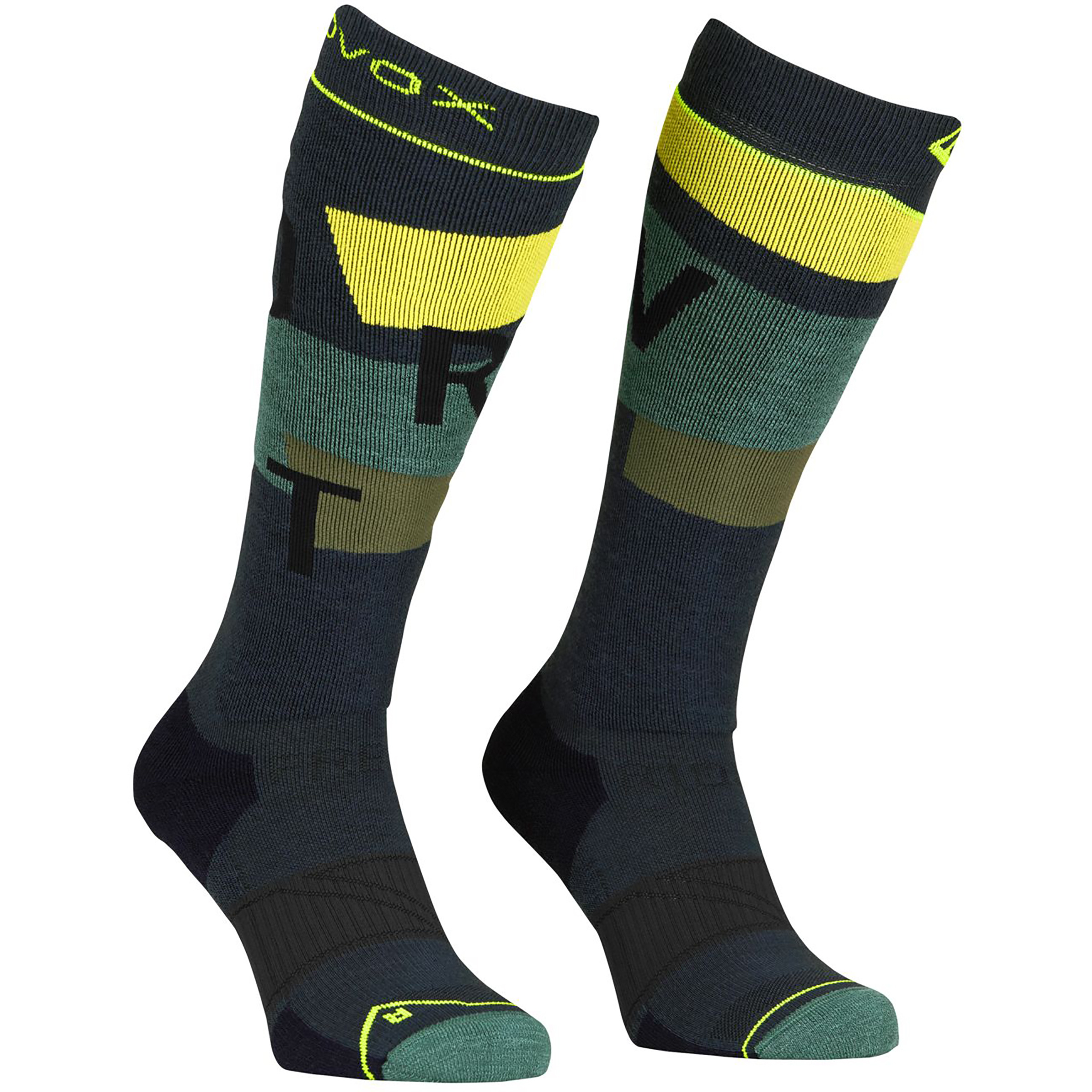 Ortovox Freeride Long Cozy Herren Skisocken grau Größe 45 Freeride | Skifahren Kompressionseffekt Merinowolle
